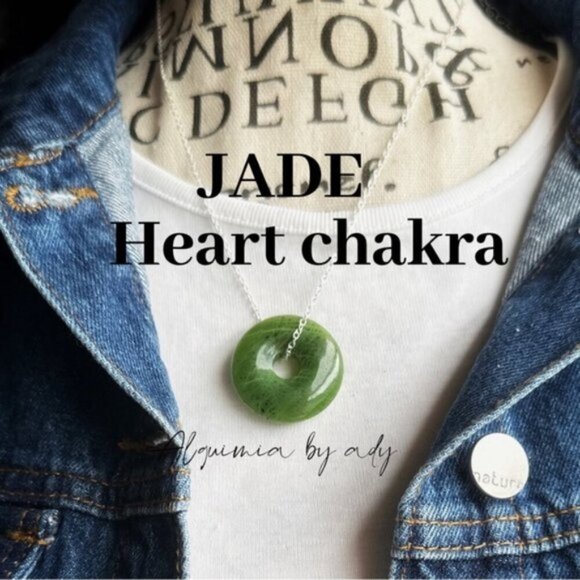 JADE PI DAINTY DONUT PENDANT NECKLACE DELICATE - Picture 8 of 9